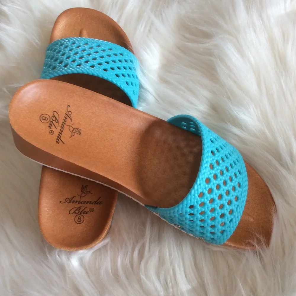 Amanda Blu Slip-on Sandals, Sz 8